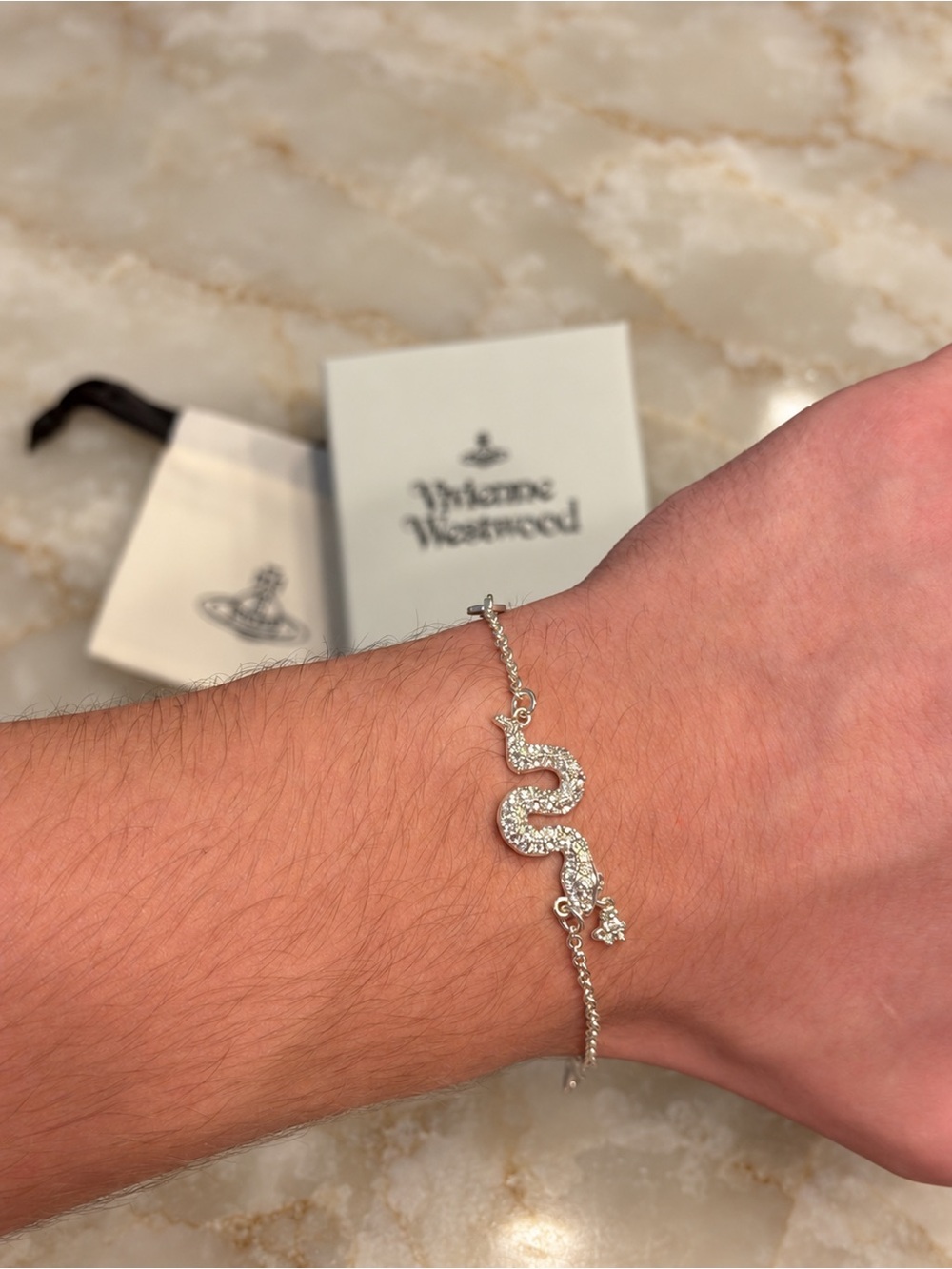 Vivienne Westwood Unisex Silver Snake Bracelet Used - Like New